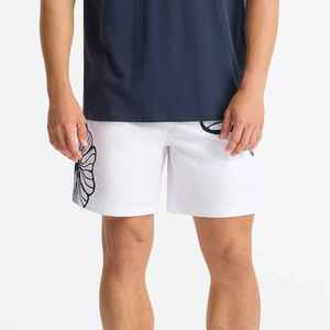Pantalones Cortos de Playa para Hombre, Blancos con Estampado Floral, Cintura Elástica, Bolsillos, Secado Rápido, Casuales, Corte Medio, Bordados, OEM - Product Image 1