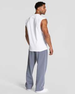 Débardeur Musculation Homme 100% Coton Haute Qualité Coupe Ample Personnalisable Streetwear Sans Manches T-shirt Décontracté Tenue de Sport Gym - Product Image 4