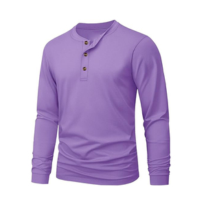 Custom Logo Men's O-Neck Long Sleeve Regular Fit Casual Cotton T-<b>Shirt</b> with Solid Plain Design Breathable Long Sleeve T <b>Shirts</b> - Product Image 5