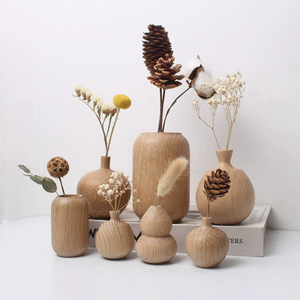 Vase décoratif en verre en forme de souche d'arbre en bois naturel rustique et écologique, pot à fleurs - Product Image 3