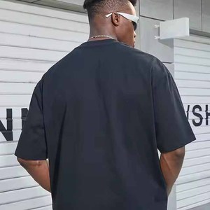 High Quality Casual Regular Fit Heavyweight Black And <b>White</b> Oversized 100% Cotton Blank Custom Men's T-Shirt - Product Image 3