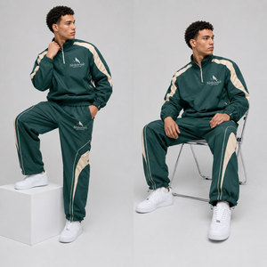 Completo da Uomo Personalizzato Casual Impermeabile in Nylon Antivento con Giacca <span class=keywords><strong>e</strong></span> <span class=keywords><strong>Pantaloni</strong></span> con Zip Integrale - Product Image 4