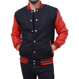 Chaqueta Universitaria Clásica de Lana y Cuero con Parches Bordados y Diseño de Equipo Personalizado, Servicio OEM Disponible - Product Image 2