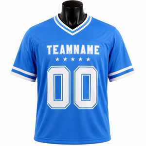 เสื้อฟุตบอลอเมริกันคุณภาพสูงลดราคาพิเศษ คอวี ระบายอากาศได้ดี แขนสั้น พิมพ์ชื่อทีมและหมายเลขสำหรับผู้ชาย - Product Image 1