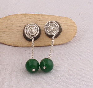 Natural <b>Green</b> Onyx Dangle <b>Earrings</b> 925 Sterling Silver Vintage Victorian Style Emerald <b>Green</b> Gemstone Drops Wholesale - Product Image 3
