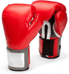 Guantes de Boxeo Rojos y Negros de Cuero PU para Entrenamiento, Sparring y Golpes - Product Image 6