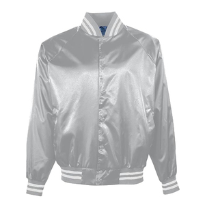 Veste universitaire dorée pour homme, couleur unie, doublure en satin, col montant, coupe classique, tenue décontractée d'automne - Product Image 5