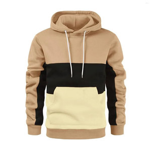 Men's Red Hooded Sweatshirt Regular Fit Solid Color Casual Knitted Cotton <b>Hoodie</b> With Pocket Autumn Wear - Product Image 1