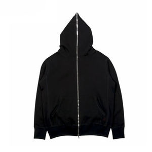 Sweat à capuche zippé intégral surdimensionné double couche personnalisé 100 % coton épais pour homme, style streetwear vintage, cagoule d'hiver vierge - Product Image 2