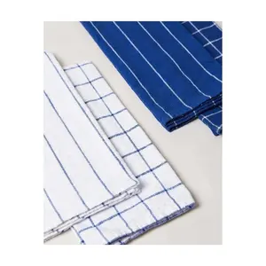 Waffle Weaved Absorbent Personalized Embroidered Checked Striped Blue 2024 100% Cotton GOTS Certified Golf <b>Kitchen</b> Dish <b>Towels</b> - Product Image 1