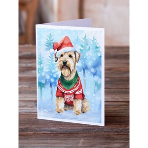 Whimsical A7 tamaño 5x7 Wheaten Terrier tarjetas de felicitación de Navidad Paquete de 8 tarjetas de nota en blanco con sobres - Product Image 2
