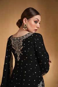 Tenue de soirée moderne pour femmes, robes de soirée, vêtements pakistanais traditionnels en 3 pièces, broderie, design personnalisé - Product Image 2