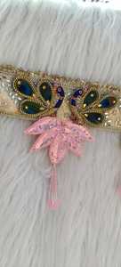 Handmade Jaipur Peacock Toran <b>Door</b> Hanging Pink Lotus Pearl Bead Tassels <b>Mirror</b> Work Diwali Decorative Indian Home Entrance - Product Image 4