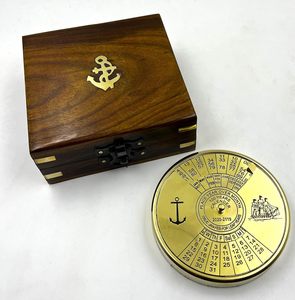 Vintage Brass <b>Perpetual</b> <b>Calendar</b> Paper Weight with Wooden Box Maritime Nautical Desk Decor Collectible Gift - Product Image 6