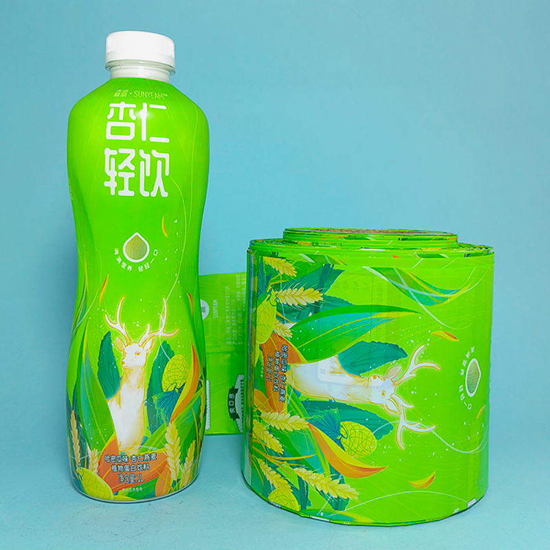 Custom Plastic Film Roll PET PVC Heat Shrink Stretch Sleeve Wrap Label for Beverage Water Drink Juice Bottle