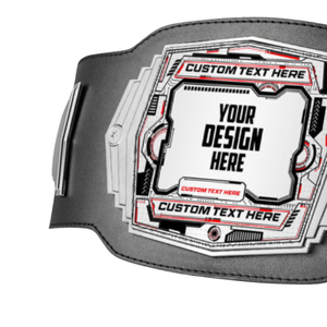 Ceinture de champion personnalisable avec texte, ceinture de titre noire et argentée de haute qualité pour designs sur mesure - Product Image 3
