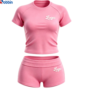 Conjuntos de Verano para Mujer, Camiseta de Algodón, Conjuntos Sexys con Logotipo Personalizado, Conjunto de Shorts, Ropa de Verano para Mujer, Conjuntos de Manga Corta - Product Image 3