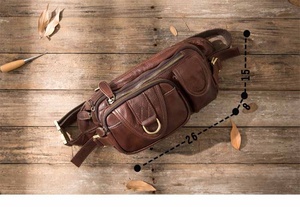 Bolso Bandolera de Piel Auténtica para Hombre, Estilo Vintage, para Viaje, Moda, Mensajero, de Hombro - Product Image 2