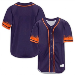 Nueva Camiseta de Béisbol Personalizada para Hombre, Impresión por Transferencia de Calor, Cuello en V con Botones, Manga Corta, 100% Poliéster, Transpirable y de Secado Rápido - Product Image 6
