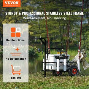 Carrello da Pesca da Spiaggia con Capacità di Carico di 90 kg, Ruote Grandi da 11 Pollici, Pneumatici in Gomma, Portacanne Resistenti per Pesca Marina - Product Image 2