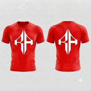 Rashguard de MMA de Alta Calidad para Adultos, Manga Corta, Cuello Redondo, Impresión por Transferencia de Calor, Secado Rápido, Transpirable, Material de Spandex/Poliéster - Product Image 1