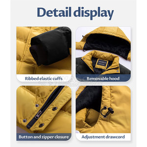 Premium Men <b>Puffer</b> <b>Jacket</b> Winter Warm Thick Insulated Breathable Hooded Outdoor Windproof Design Front Logo - Product Image 4