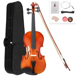 Set Violino Acustico GV100 1/4 con Custodia, Arco, Resina, Accordatore, Supporto Spalla, Fondo e Fasce in Compensato Naturale per Studenti con 4 Corde - Product Image 5