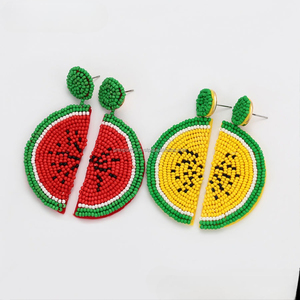 ต่างหูดีไซน์ใหม่สไตล์โบฮีเมียนลายดอกไม้ ทำมือประดับลูกปัด เหมาะเป็นของขวัญ - Product Image 3