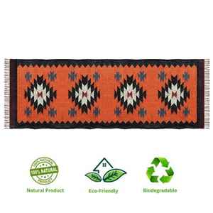 Tapis personnalisés légers et pliables, tissés à la main en jute et laine, kilims pour salon, chambre et bureau - Product Image 3