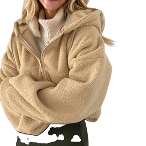 เสื้อสเวตเตอร์สำหรับวัยรุ่นหญิงเสื้อสเวตเตอร์แบบมีซิปยืดหยุ่นสั้นอบอุ่นฤดูใบไม้ร่วงและฤดูหนาว - Product Image 5