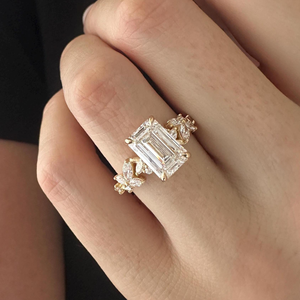 Trending IcedJewelz 2.80Carat EmeraldCut Lab Grown Diamond Engagement Wedding <b>Ring</b> <b>14k</b> Yellow <b>Gold</b> - Product Image 2