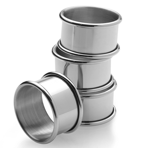 Anneaux de serviette en acier inoxydable, lot de 4, boucles métalliques, fournisseur en gros, anneaux de serviette en acier les plus vendus - Product Image 1