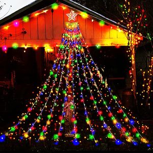 Guirlande lumineuse de Noël extérieure de 3,8 m (12,6 pi) avec 350 LED et 8 modes pour arbre de Noël, maison, cour, véranda, patio, jardin - Product Image 1