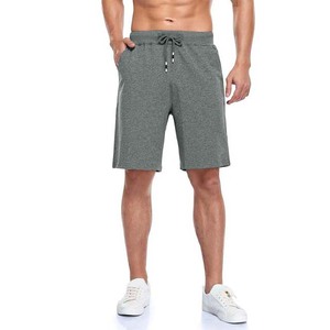 กางเกงขาสั้นผู้ชายสีเทา มีกระเป๋าซิปด้านข้าง เอวยางยืด สวมใส่สบายๆ ในฤดูร้อน ราคาถูก ผลิตจากผ้าฝ้าย - Product Image 2