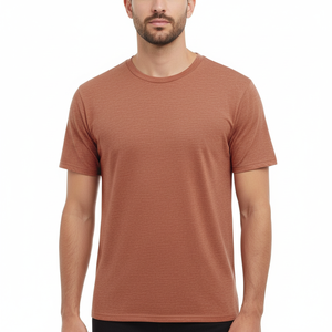 Camiseta de algodón lisa, corte holgado, estilo urbano, con logo personalizado impreso, camiseta de jersey para hombre. - Product Image 5