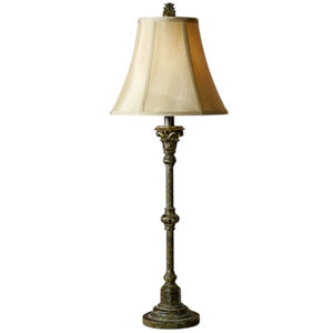 Lámpara de Mesa de Latón Macizo con Pantalla de Tela Negra, Elegante Lámpara de Escritorio de Columna de Metal Tradicional, Lámpara Decorativa de Lujo para el Hogar y Hoteles - Product Image 3