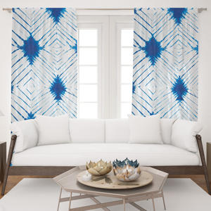 Cortina Moderna de Algodón con Estampado Tie Dye, Panel Decorativo Bohemio para Ventana de Sala de Estar, Venta al por Mayor en India - Product Image 1