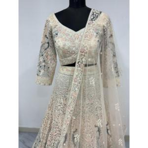Lehenga Choli de mariage tendance et magnifique avec broderie au fil - Product Image 2