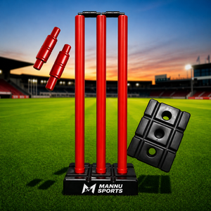Stumps de cricket en PVC, 3 stumps, 2 bails, épaisseur personnalisable, matériau et couleur au choix, haute qualité selon les normes internationales - Product Image 1