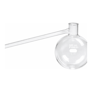 ขวดกลั่นแก้วโบโรซิลิเกต PYREX ขนาด 500 มล. คอขวดสั้น สำหรับใช้ในห้องปฏิบัติการ - Product Image 1
