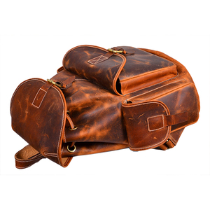 Genuine <b>Leather</b> Travel <b>Backpack</b> with <b>Large</b> Capacity for Weekend Trips and Long Journeys - Product Image 5
