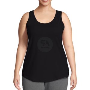 เสื้อกล้ามสีดำแบบเรียบง่ายสำหรับผู้หญิงไซส์ใหญ่ คอวี ผ้าฝ้ายเจอร์ซีย์ เหมาะสำหรับออกกำลังกาย ผลิตโดยโรงงาน OEM - Product Image 1