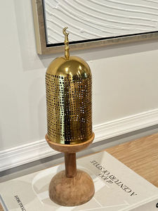 Brûleur d'encens Bakhoor en bois de luxe avec couvercle en métal décoratif - Product Image 5