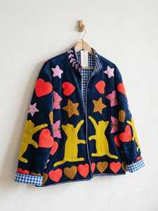 เสื้อแจ็คเก็ตกำมะหยี่ปักลายซูซานี งานฝีมือชิ้นเอก สไตล์วินเทจย้อนยุค เสื้อโค้ทแบบยูนิเซ็กส์ เสื้อคลุมฤดูหนาว งานศิลปะพื้นบ้าน เสื้อคลุมตัวนอก - Product Image 3