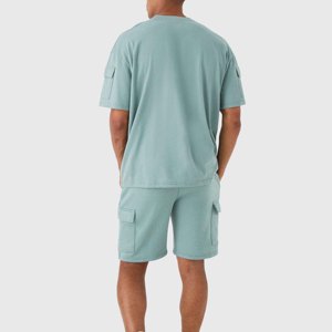 2 Piece Men's Shirt and Shorts <b>Set</b> Solid <b>Colour</b> Fashion Summer Tracksuits 100% Cotton T-shirts Short Sleeve Cargo Shorts Outfits - Product Image 3