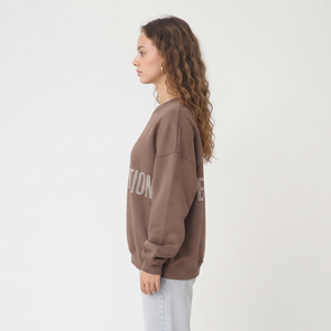 Ladies Oversize Crew Neck Sweat <b>Shirt</b> Casual 100% Fleece Polyester Drop Shoulder Full Sleeve Rhinestone Sweatshirts <b>Women's</b> - Product Image 3
