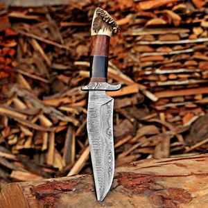 Couteau de chasse tactique d'extérieur avec étui à boucle de ceinture, couteau de chasse et de camping de haute qualité avec étui en cuir OEM - Product Image 1