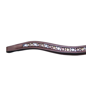 Bride d'équitation en cuir rembourré et courbé avec strass, durable, personnalisable en couleur et logo - Product Image 2