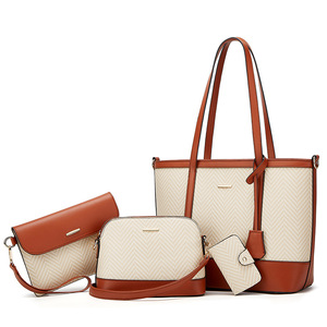 Ensemble de sacs fourre-tout noirs en nylon pour filles avec bandoulière chaîne détachable, style minimaliste, fermeture éclair, compartiment antivol pour ordinateur, multi-pièces - Product Image 3