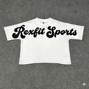 Camiseta Oversize Negra con Lavado Ácido REXFIT SPORTS para Hombre, Algodón, Estilo Urbano, Cuello Redondo, Camiseta con Estampado Personalizado - Product Image 6